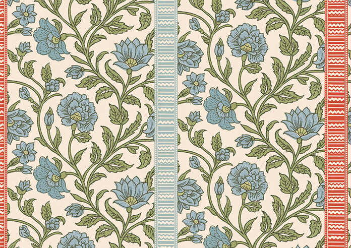 Petal & Block Latika Stripe, Neem - Roman Blind - Image 7
